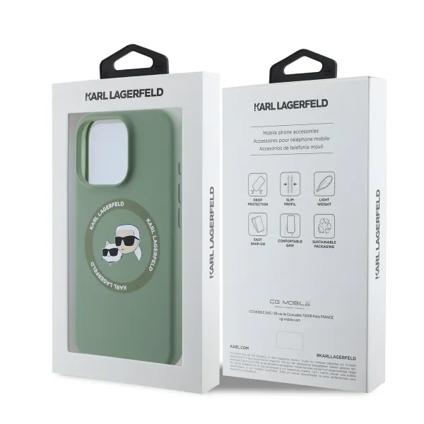 Karl Lagerfeld Liquid Silicone s MagSafe kryt pre Apple iPhone 16 Pro Max, Karl Lagerfeld, Zelený