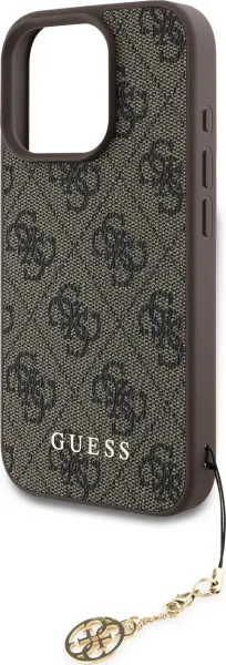 Guess 4G Charm Kryt pre iPhone 16 Pro, Hnedý