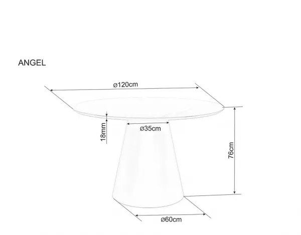 Signal Jedálenský stôl ANGEL | dub 120 cm