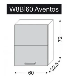 ArtExt Kuchynská skrinka horná MALMO | W8B 60 Aventos Farba korpusu: Grey