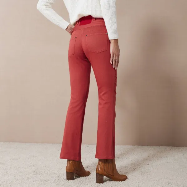 Bootcut džínsy s vysokým pásom, pre vyššiu postavu