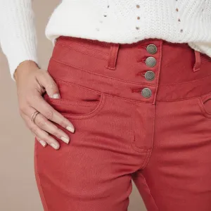 Bootcut džínsy s vysokým pásom, pre vyššiu postavu