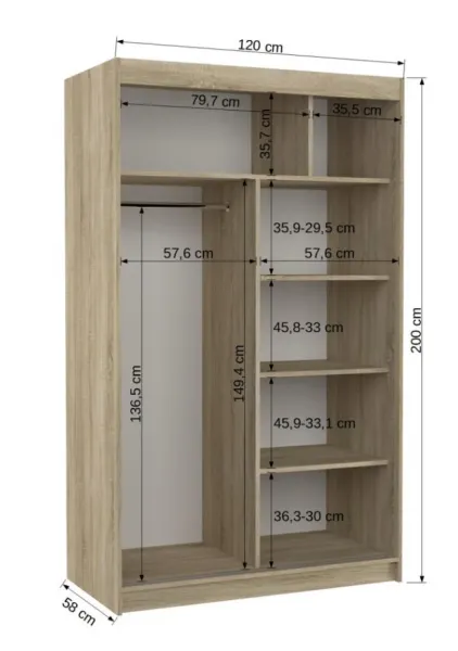 ArtAdrk Šatníková skriňa BENISSO | biela 120 cm