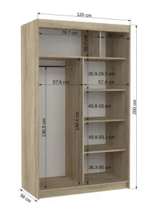 ArtAdrk Šatníková skriňa BENISSO | biela 120 cm