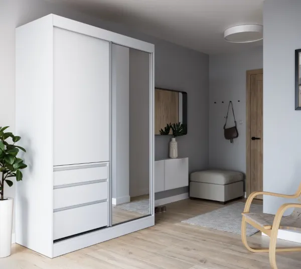 ArtAdrk Šatníková skriňa HAIDAR  | biela 140 cm