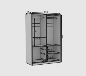 ArtAdrk Šatníková skriňa HAIDAR  | biela 140 cm