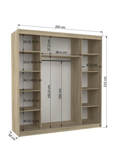 ArtAdrk Šatníková skriňa  ESTEVA | biela 200 cm