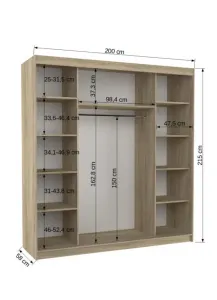 ArtAdrk Šatníková skriňa  ESTEVA | biela 200 cm