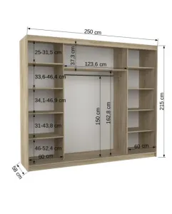 ArtAdrk Šatníková skriňa  ANTOS | dub sonoma 250 cm