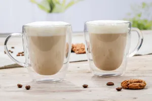 Haushalt international Dvoustěnná sklenice Cappuccino, 270 ml, 2 ks