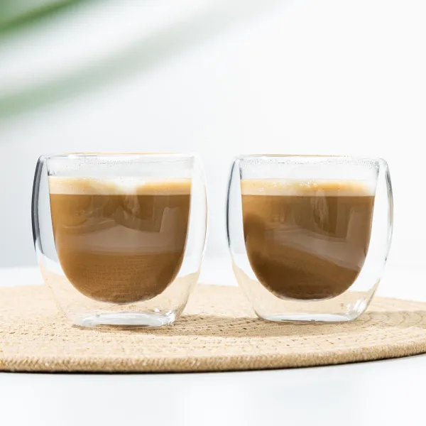 Haushalt international Dvoustěnná sklenice Cappuccino, 250 ml, 2 ks