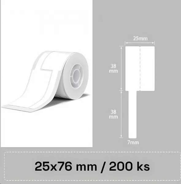 Niimbot štítky na káble T 1EA01768601, 25x76mm 200ks Biele pre B21, B21S, B3, B1S
