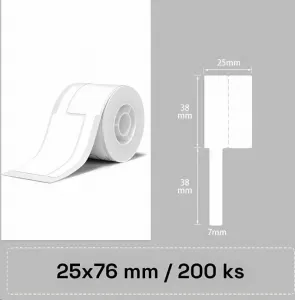Niimbot štítky na káble T 1EA01768601, 25x76mm 200ks Biele pre B21, B21S, B3, B1S