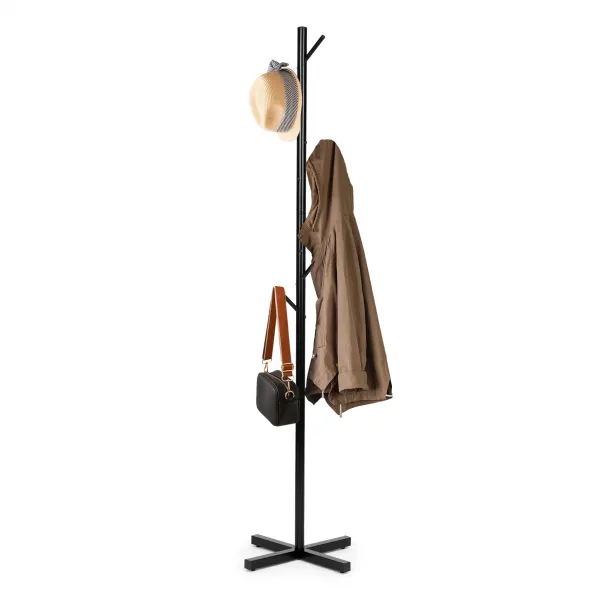 Stojanový kovový vešiak so 7 háčikmi, 177 cm,