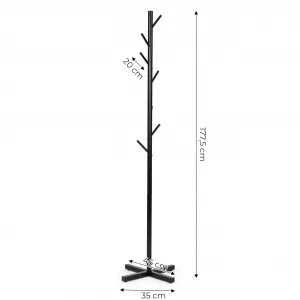 Stojanový kovový vešiak so 7 háčikmi, 177 cm,