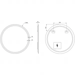 SAPHO - NYX guľaté zrkadlo s LED osvetlením, ø 80cm NY800