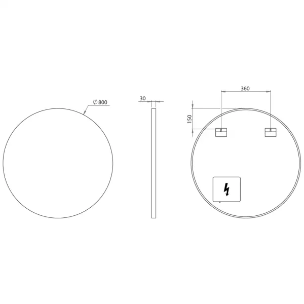 SAPHO - VELUR guľaté zrkadlo s LED podsvietením, ø 80cm VE080