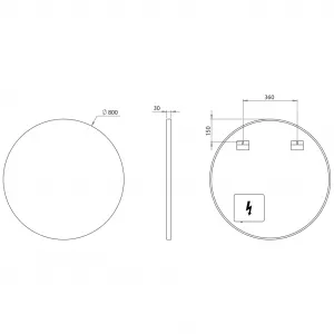 SAPHO - VELUR guľaté zrkadlo s LED podsvietením, ø 80cm VE080