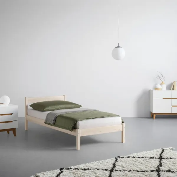 Posteľ BASE 90 90x200 cm, borovica, biela