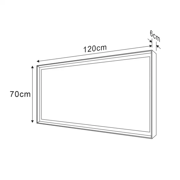 SAPHO - SORT zrkadlo s LED osvetlením 120x70cm, čierna mat ST120