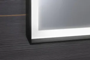 SAPHO - SORT zrkadlo s LED osvetlením 120x70cm, čierna mat ST120