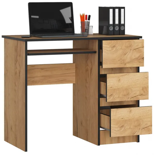 Ak furniture Písací stôl A-6 90 cm dub craft pravý