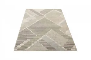 Koberec Ballata Elian Shale geometrický, sivý / zelený