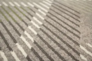 Koberec Ballata Elian Shale geometrický, sivý / zelený
