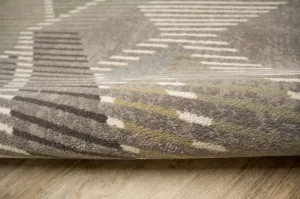 Koberec Ballata Elian Shale geometrický, sivý / zelený