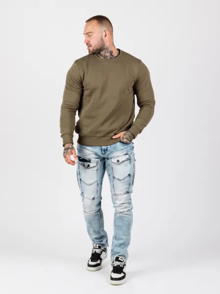 Pánska mikina CIPO & BAXX CL558 KHAKI Farba: Khaki, Konfekčná veľkosť: M