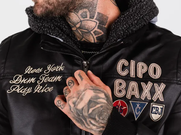 Pánska bunda CIPO & BAXX CM215 BLACK Farba: Čierna, Konfekčná veľkosť: L