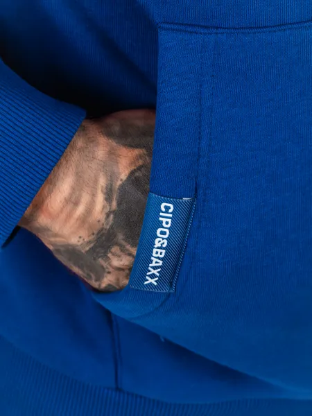 Pánska mikina CIPO & BAXX CL556 SAXEBLUE Farba: Modrá, Konfekčná veľkosť: M