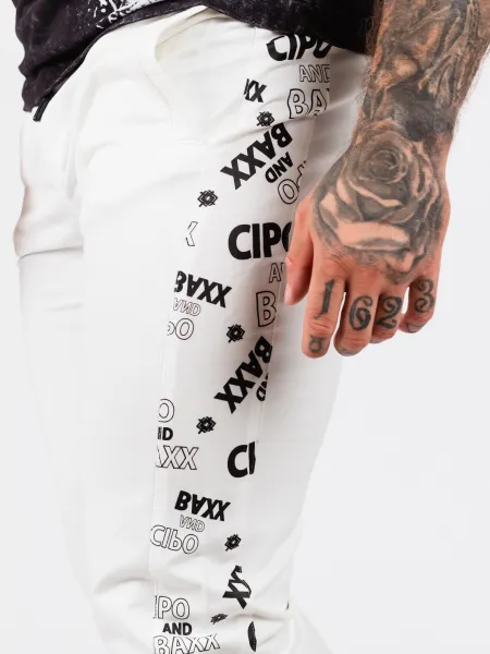 Pánske tepláky CIPO & BAXX CR157 ECRU Farba: Biela, Konfekčná veľkosť: XL