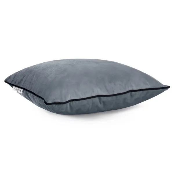 Obliečky na vankúše AmeliaHome Velvet Piping grafitové, veľkosť 45x45