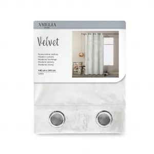 ArtFlhf Tieniaci záves VELVET Eyelets K | 140 x 245 cm Farba: Biela