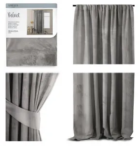ArtFlhf Tieniaci záves VELVET PLEAT  P | 140 x 270 cm Farba: Silver