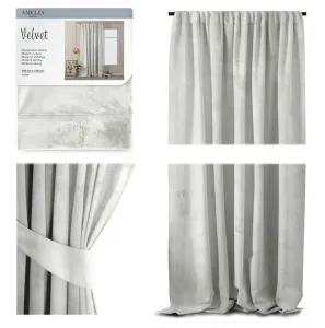 ArtFlhf Tieniaci záves VELVET PLEAT  P | 140 x 270 cm Farba: Silver