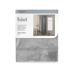 ArtFlhf Tieniaci záves VELVET PLEAT  P | 140 x 270 cm Farba: Silver