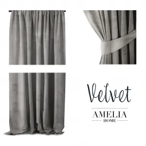 ArtFlhf Tieniaci záves VELVET PLEAT  P | 140 x 270 cm Farba: Silver