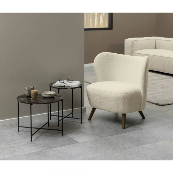 Actona Designové lounge křeslo Crosby krémové