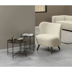 Actona Designové lounge křeslo Crosby krémové