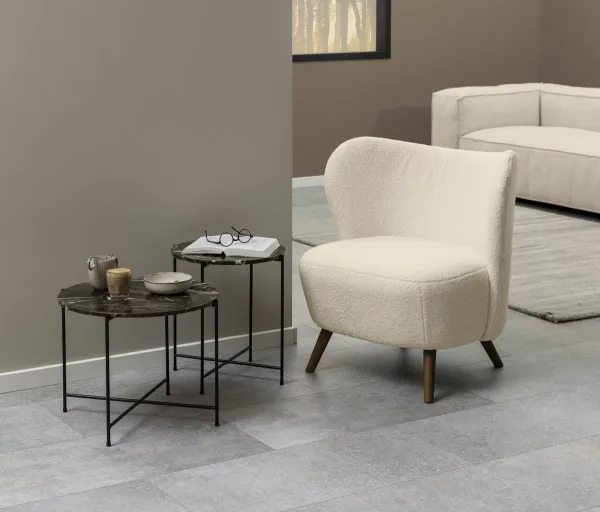 Actona Designové lounge křeslo Crosby krémové