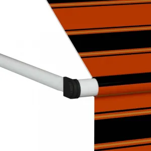 Ručne zaťahovacia markíza oranžová / hnedá Dekorhome