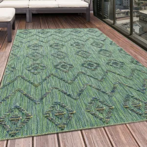 Šnúrkový koberec Bahama 3D Boho zelený