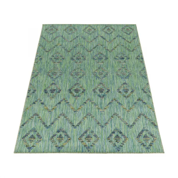 Šnúrkový koberec Bahama 3D Boho zelený