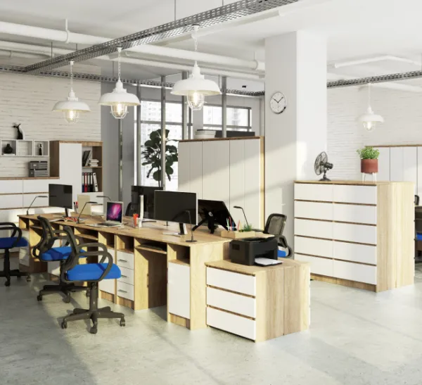 Ak furniture Volně stojící psací stůl Ana 124 cm dub sonoma/bílý