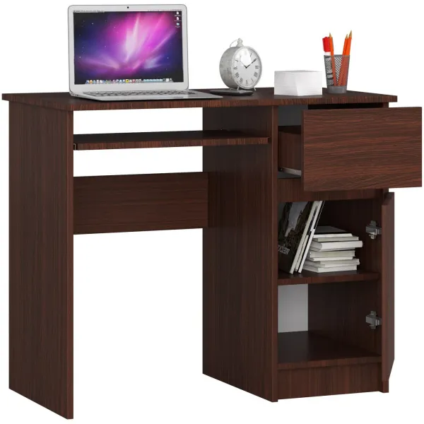 Ak furniture Písací stôl PIKSEL 90 cm wenge pravý