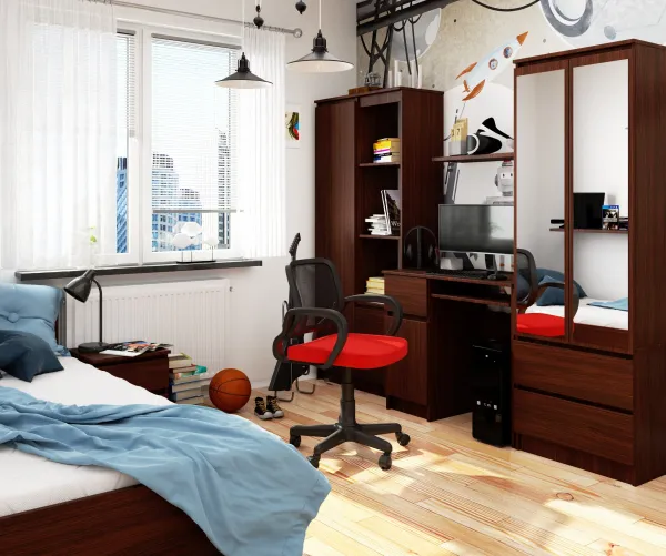 Ak furniture Písací stôl PIKSEL 90 cm wenge pravý