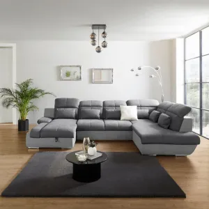 Sedacia súprava MULTI tvar U, tmavosivá/svetlosivá