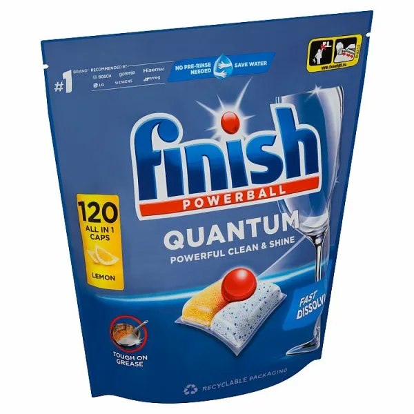 Finish Powerball Quantum All in 1 Lemon kapsuly do umývačky riadu 120 ks 1,248 kg